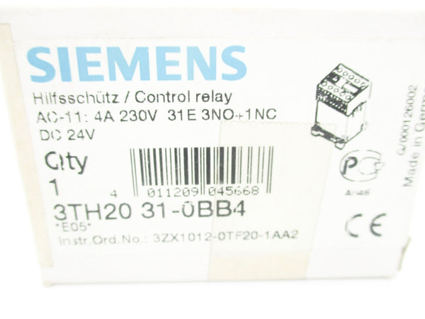 SIEMENS 3TH2031-0BB4 24VDC 10A NSMP