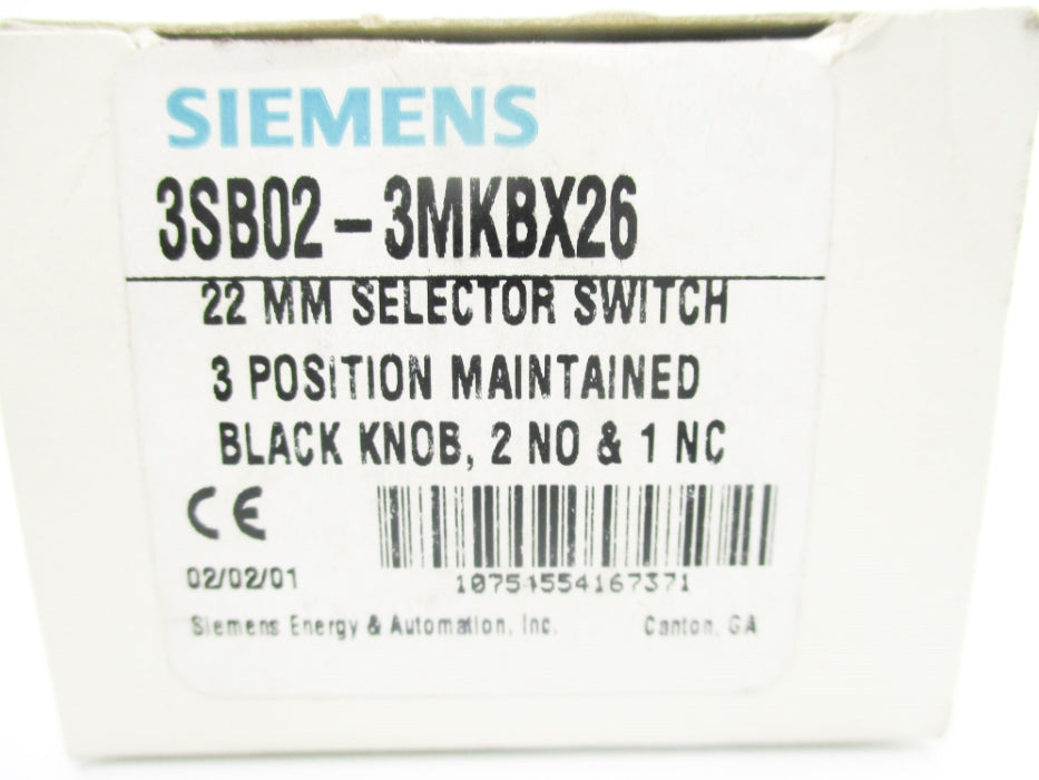 SIEMENS 3SB02-3MKBX26 NSMP