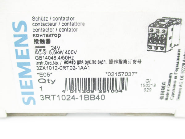 SIEMENS 3RT1024-1BB40 24VDC NSMP