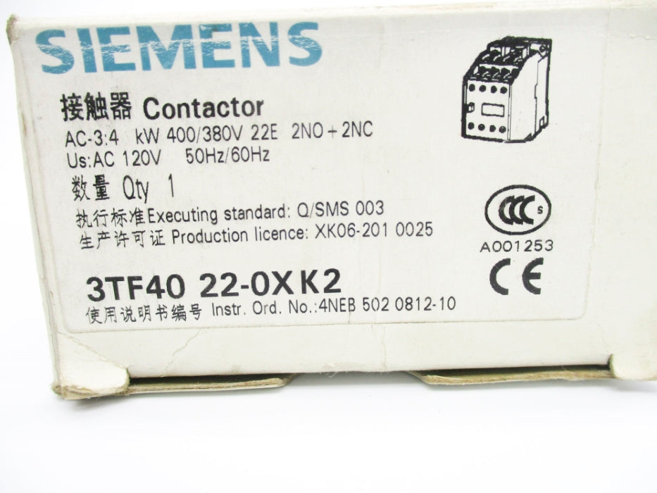 SIEMENS 3TF4022-0XK2 24V 20A NSMP