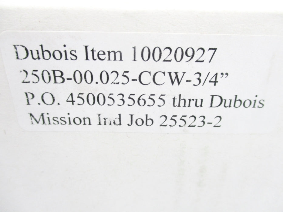 MISSION INDUSTRIES 250B-00.025-CCW-3/4 NSMP