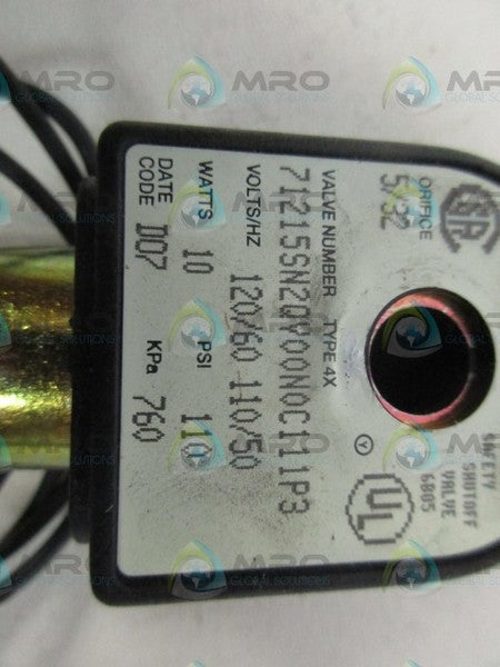 HONEYWELL 71215SN2QYOONOC111P3 SOLENOID VALVE NSMP