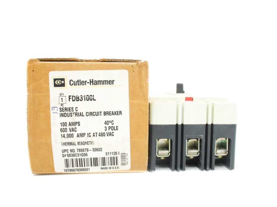 CUTLER HAMMER FDB3100L SER. C 6638C31G96 600VAC 100A NSMP