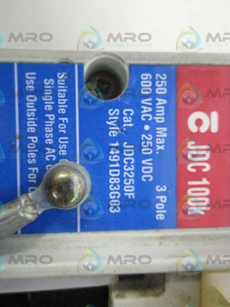 CUTLER HAMMER JDC3225 CIRCUIT BREAKER 225AMP UNMP