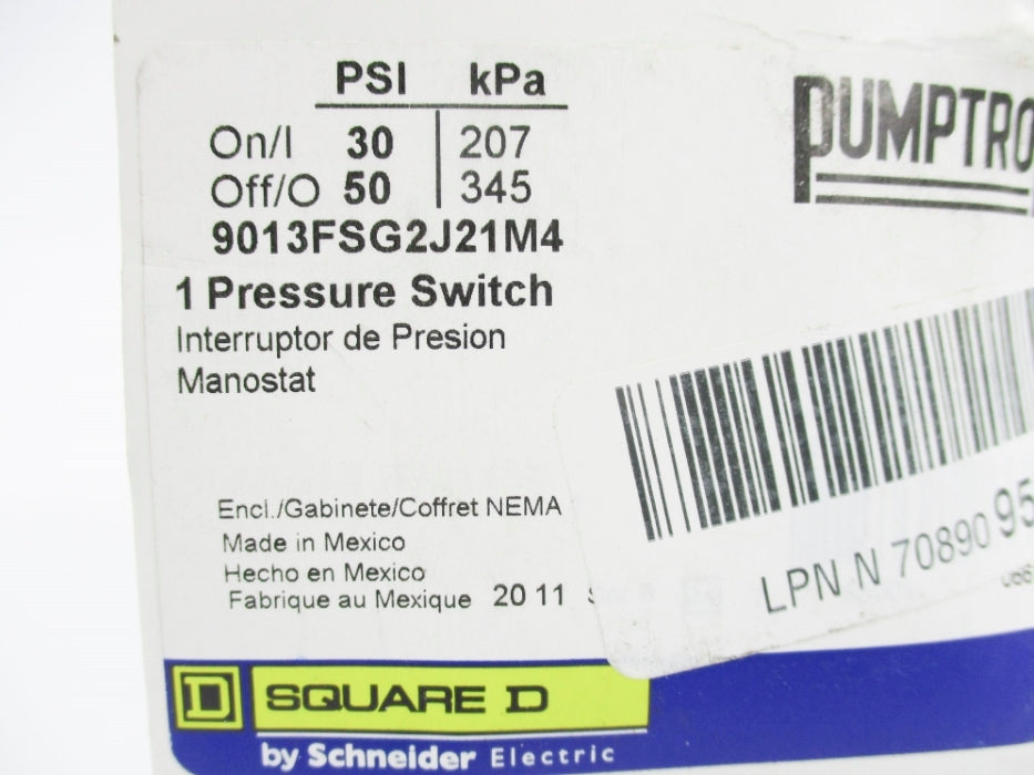 SQUARE D 9013FSG2J21M4 30/50PSI NSMP
