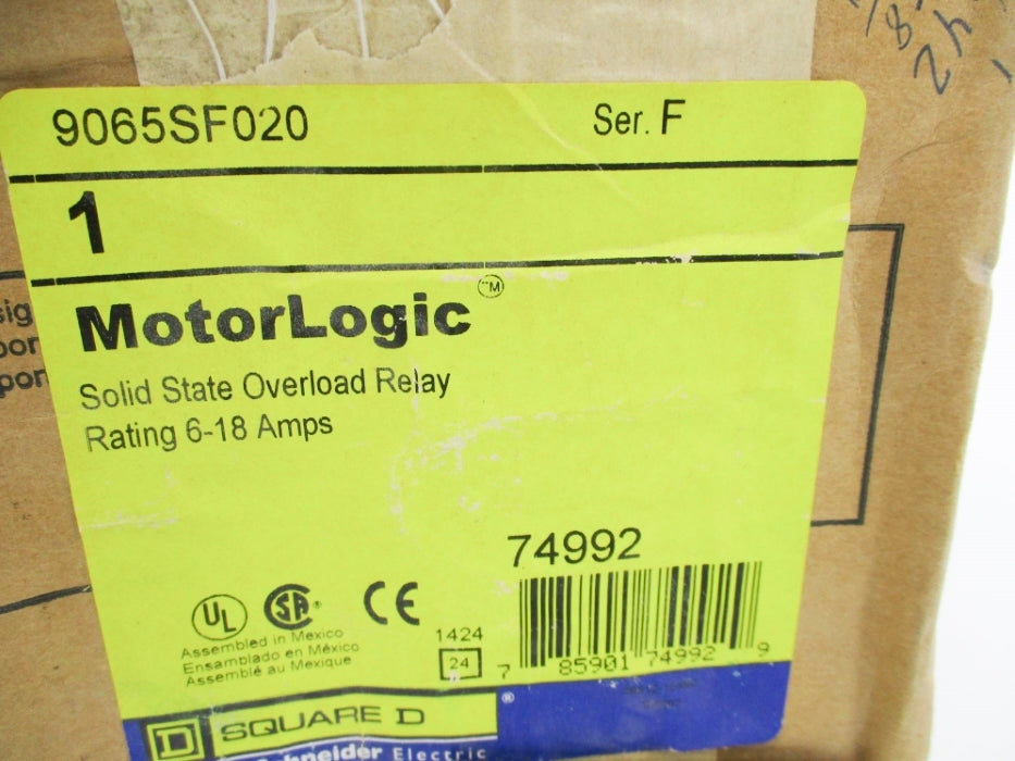 SQUARE D 9065SF020 SER. F 6-18A NSMP
