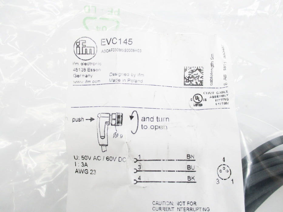 IFM EFECTOR ADOAF030MSS0005H03 EVC145 50VAC 3A NSMP