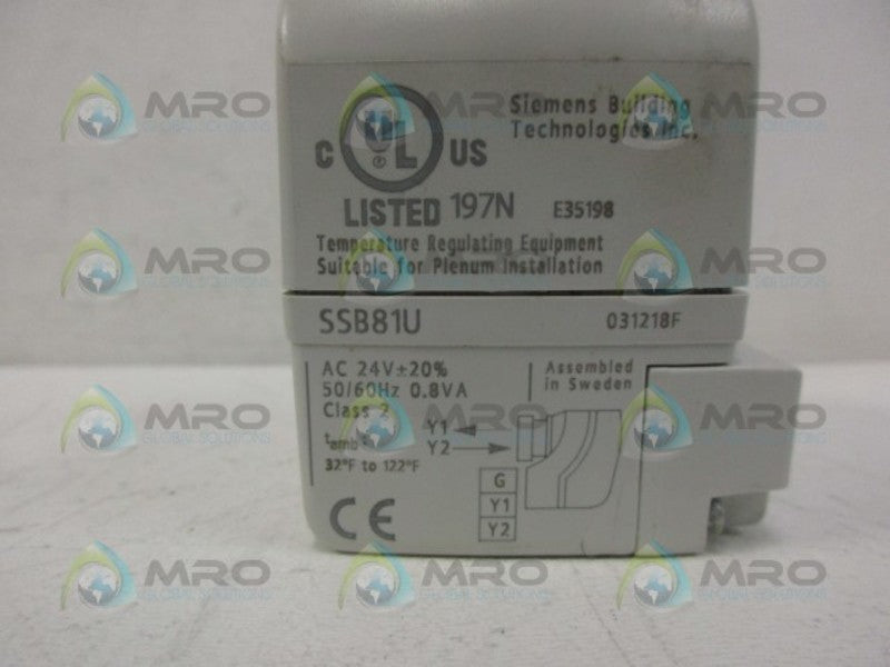 SIEMENS SSB81U ACTUATOR UNMP
