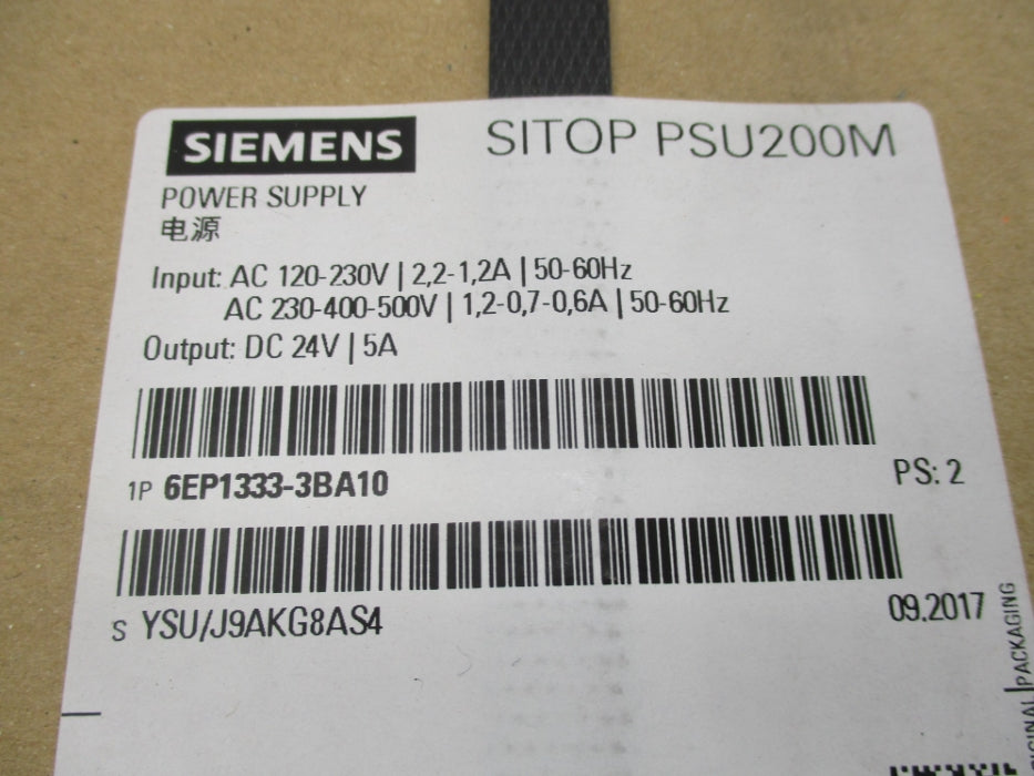 SIEMENS 6EP1333-3BA10 120-230VAC 2.2-1.2A NSFS