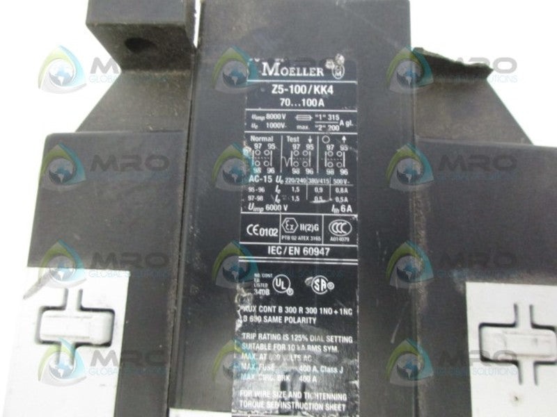 MOELLER Z5100-KK4 OVERLOAD RELAY UNMP
