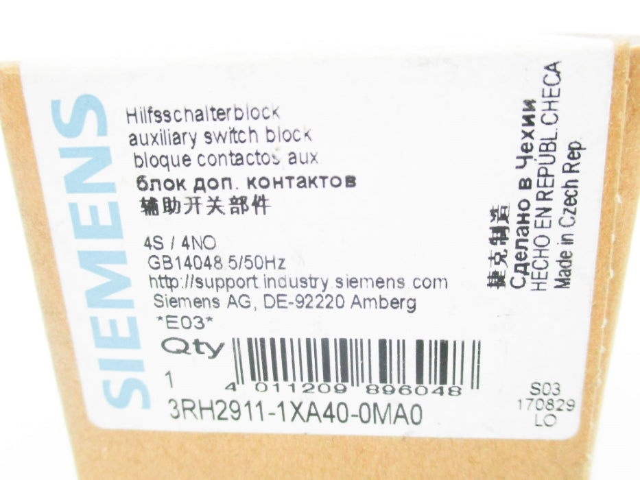 SIEMENS 3RH2911-1XA40-0MA0 NSMP