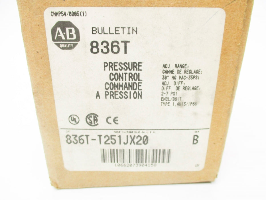 INDUSTRIAL SPARE PART 836T-T251JX20 SER. B 35PSI (BR/WH) NSMP
