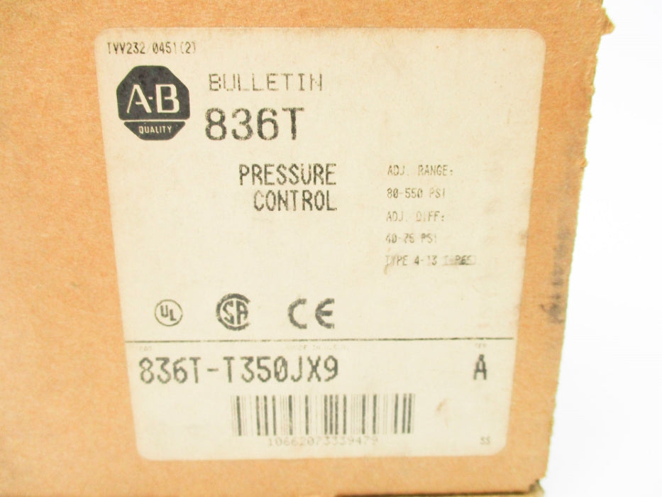 INDUSTRIAL SPARE PART 836T-T350JX9 SER. A 80-550PSI (BR/WH) NSMP