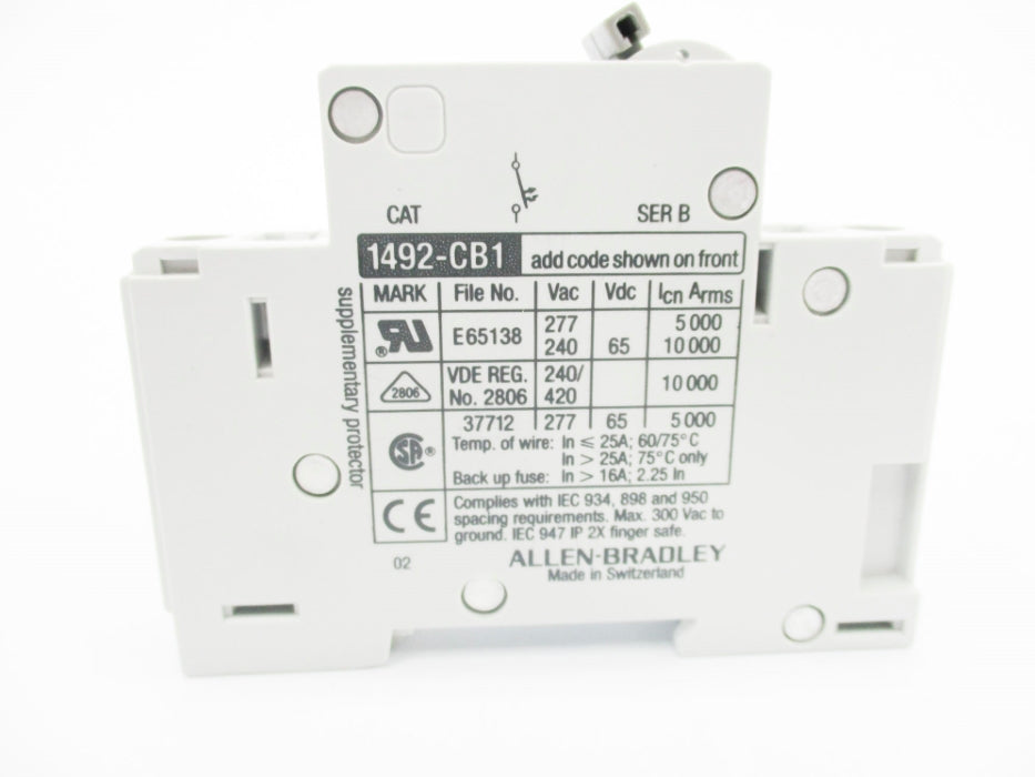 ALLEN BRADLEY 1492-CB1G040 SER. B 277V 4A NSMP