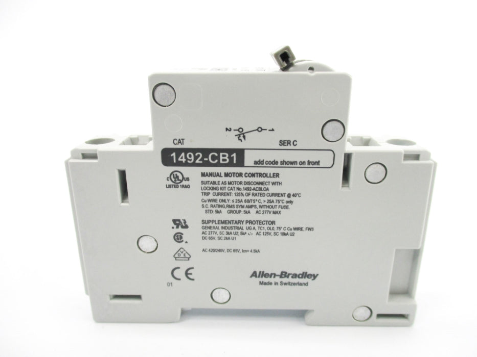 ALLEN BRADLEY 1492-CB1H160 SER. C 277V 16A (WH) NSMP