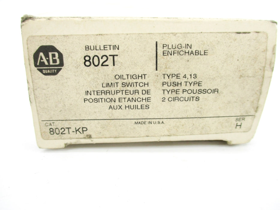 ALLEN BRADLEY 802T-KP SER. H 120-600VAC 60A (WH)  NSMP