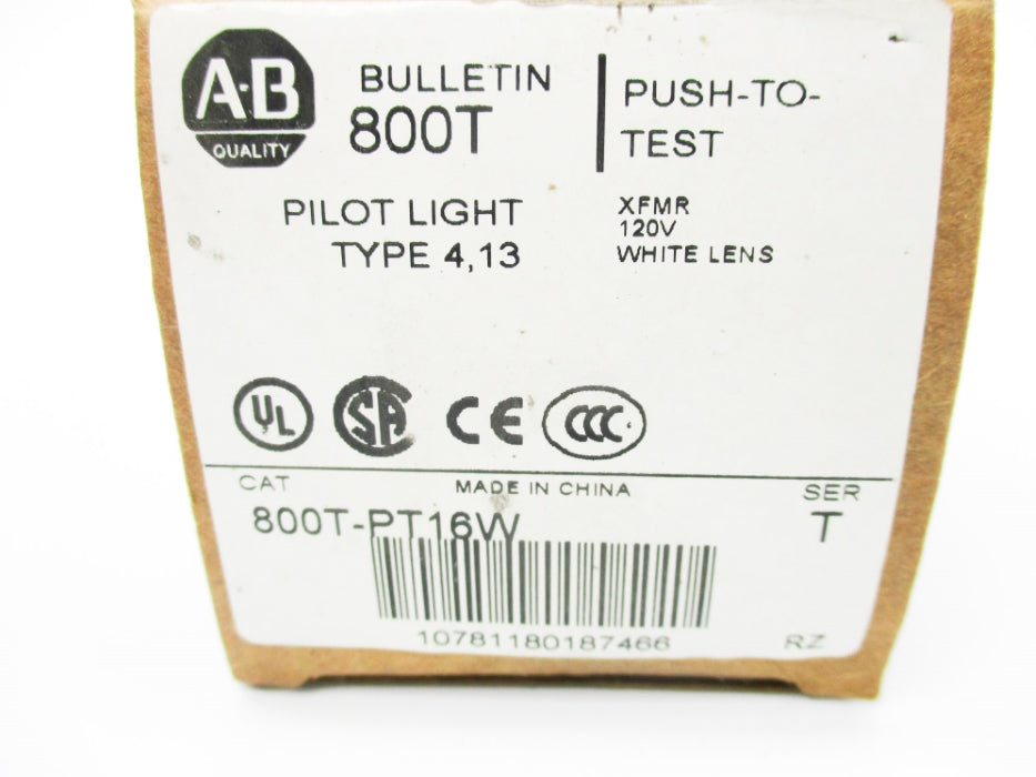 INDUSTRIAL SPARE PART 800T-PT16W SER. T 120V (BR/WH) NSMP