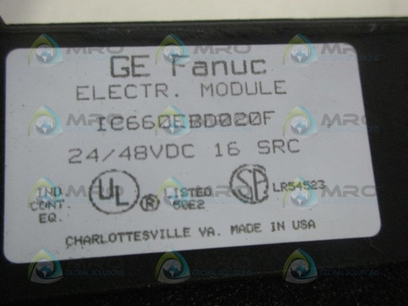 GE FANUC IC660EBD020F ELECTRIC MODULE (AS PICTURED) UNMP