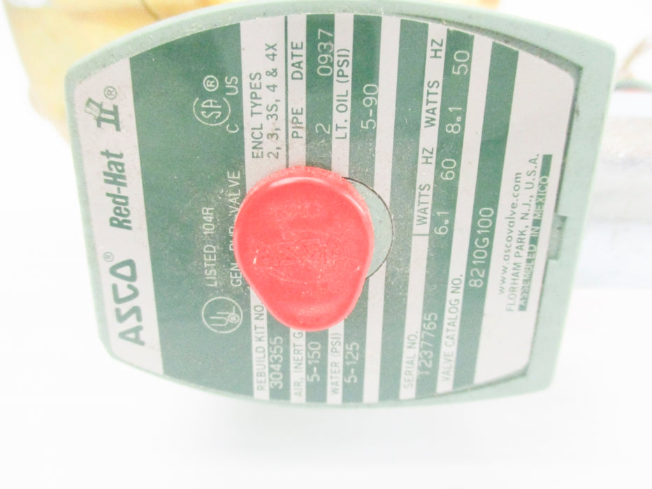ASCO 8210G100 110/120V 5-150PSI 2" NSNP