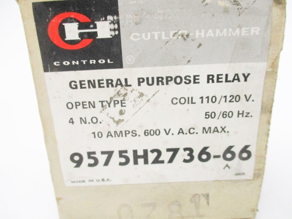 CUTLER HAMMER 9575H2736-66 110/120V 10A NSMP