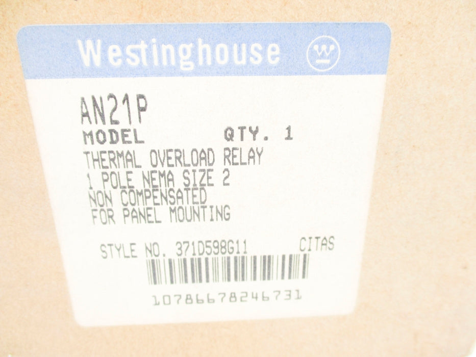 WESTINGHOUSE AN21P 371D598G11 600VAC NSMP