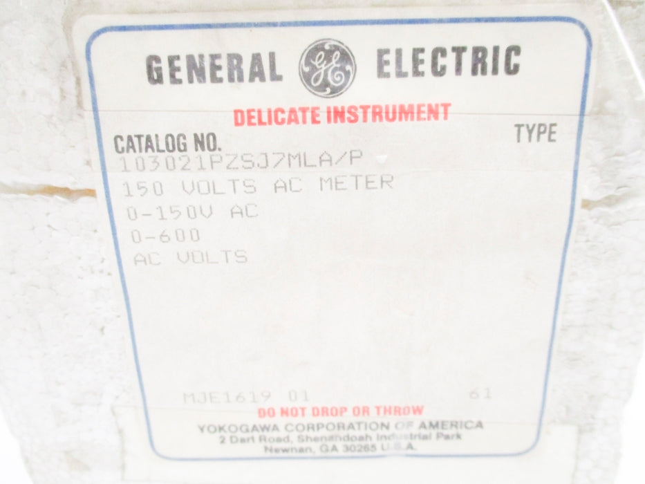 GENERAL ELECTRIC 103021PZSJ7MLA/P 0-600VAC NSMP