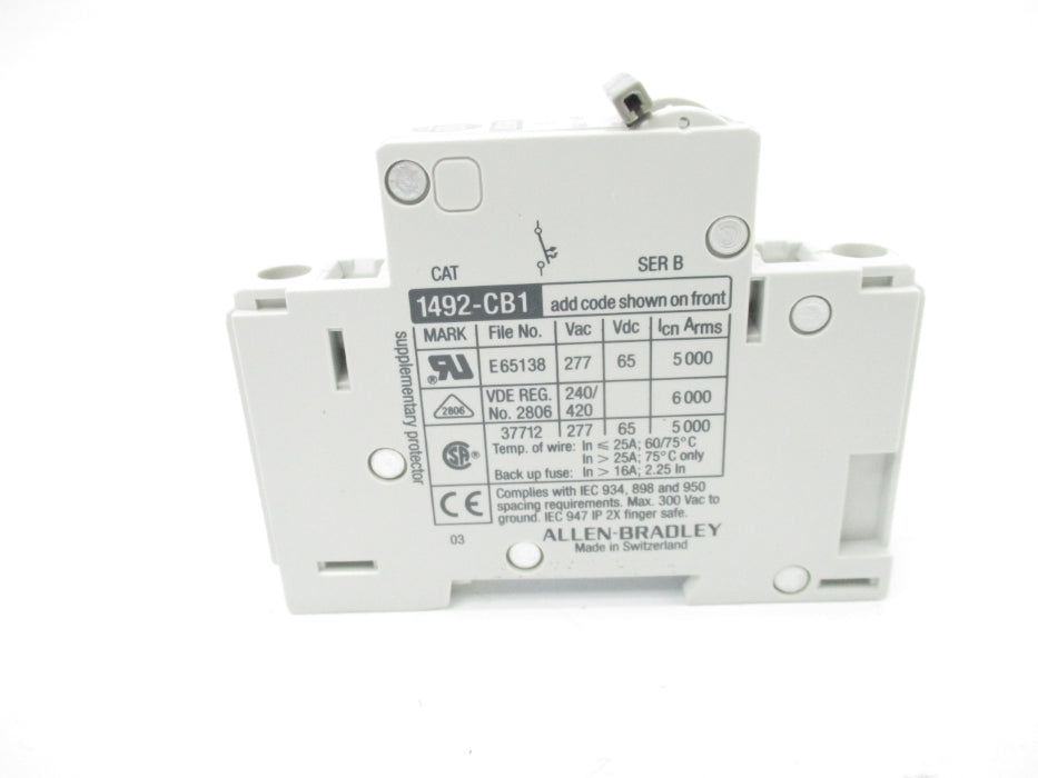 ALLEN BRADLEY 1492-CB1H050 SER. B 277V 5A NSMP