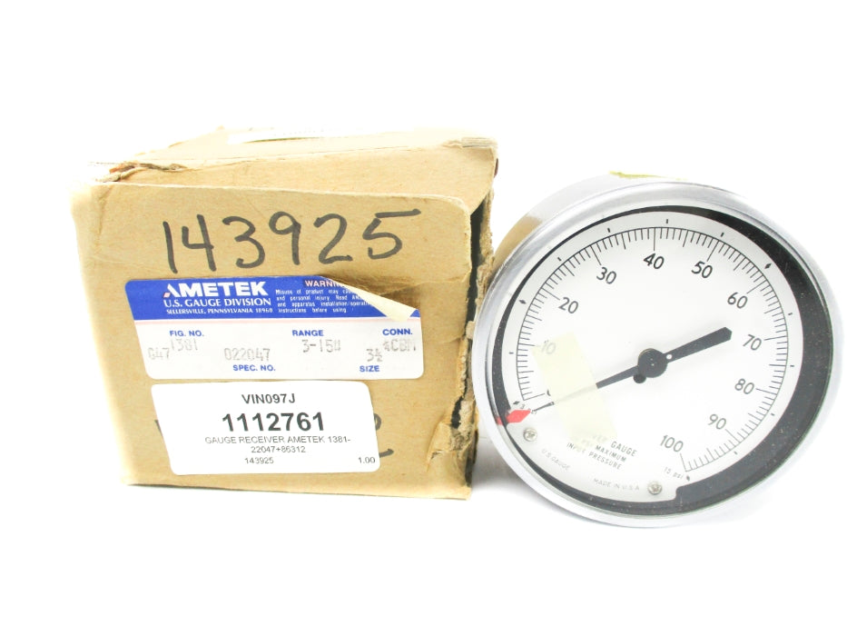 AMETEK 1381 022047 0-100PSI NSMP