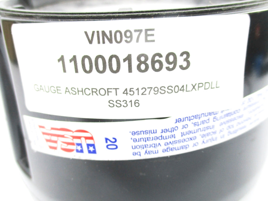 ASHCROFT 451279SS04LXPDLL 0-400PSI NSMP