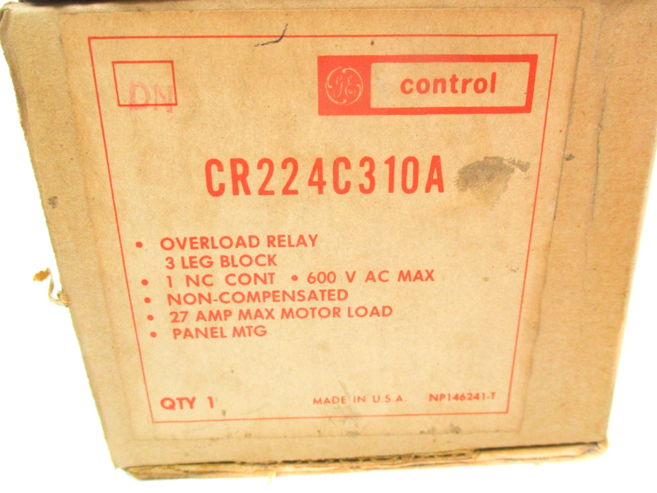 GENERAL ELECTRIC CR224C310A 27A 600VAC NSMP