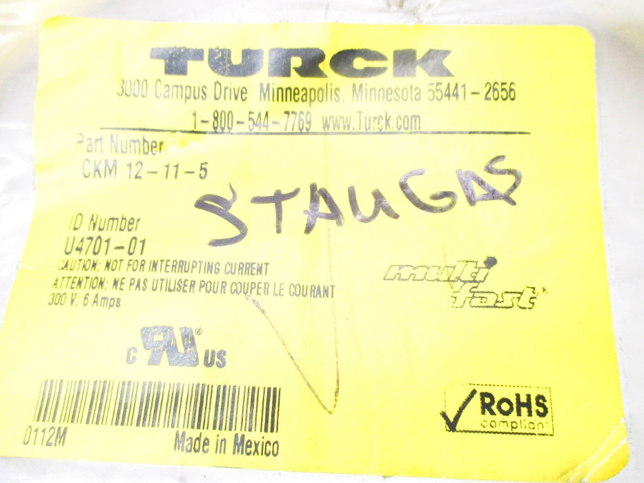 TURCK CKM12-11-5 U4701-01 300V 6A NSMP