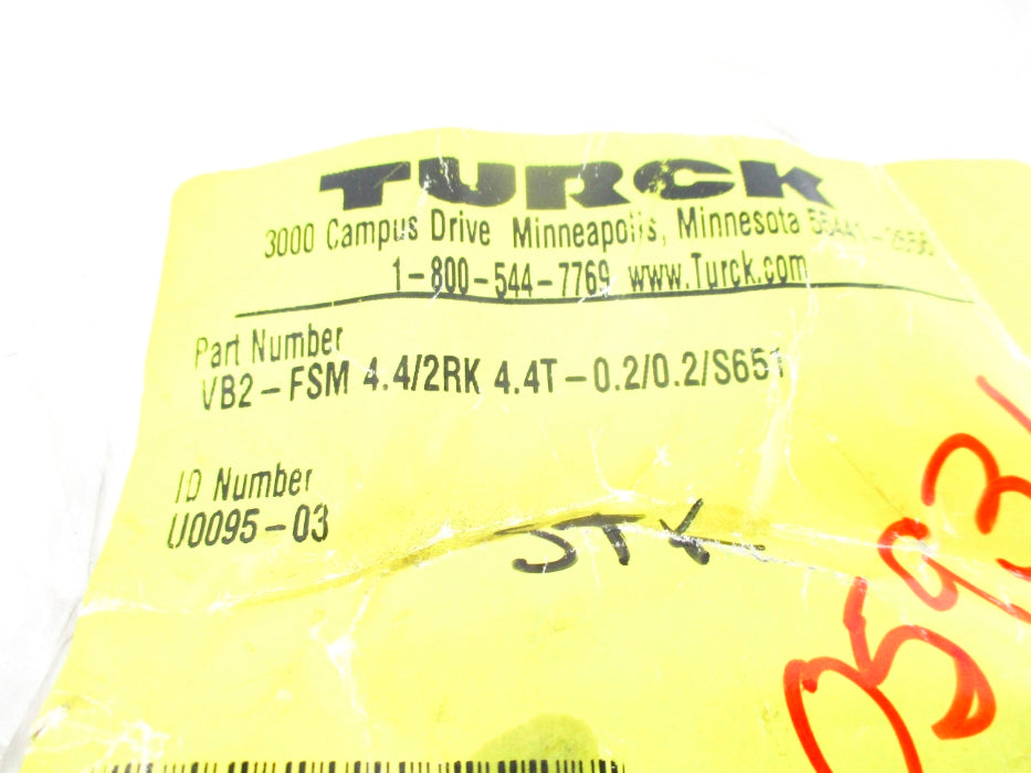 TURCK VB2-FSM4.4/2RK4.4T-0.2/0.2/S651 U0095-03 NSMP