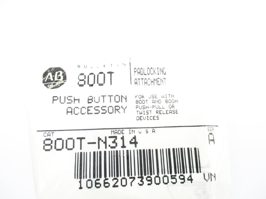 ALLEN BRADLEY 800T-N314 SER. A NSMP