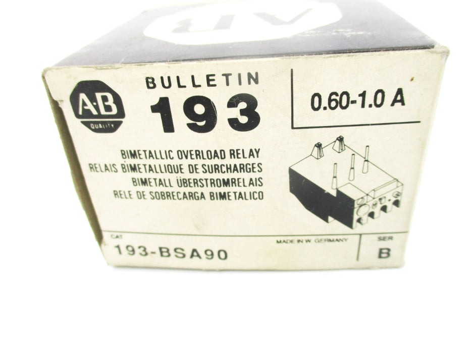 INDUSTRIAL SPARE PART 193-BSA90 SER. B 600V 0.60-1.0A (BK/YL) NSMP