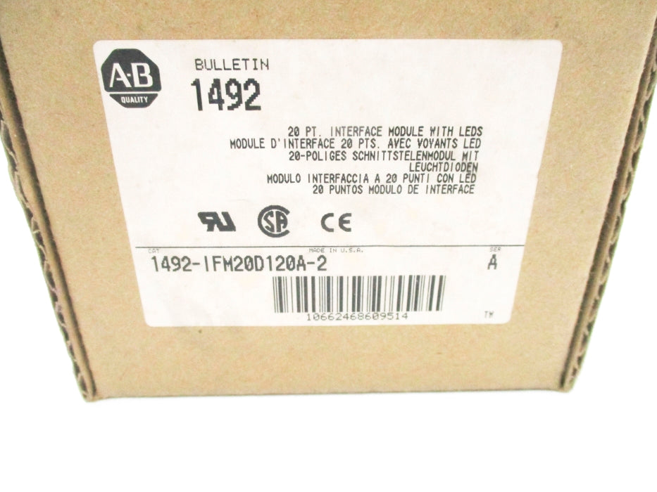 ALLEN BRADLEY 1492-IFM20D120A-2 SER. A 85-132VAC/DC (BR/WH) NSMP