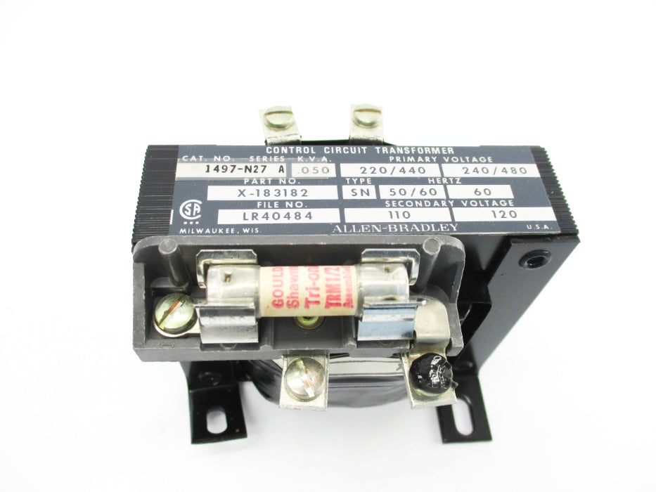 ALLEN BRADLEY 1497-N27 SER. A .050KVA (BR/YL) NSMP
