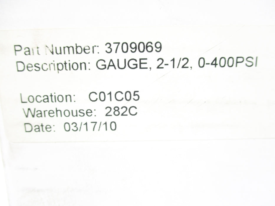 GAUGE 3709069 0-400PSI NSMP