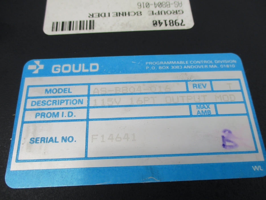 GOULD MODICON AS-B804-016 115VAC 8A UNMP
