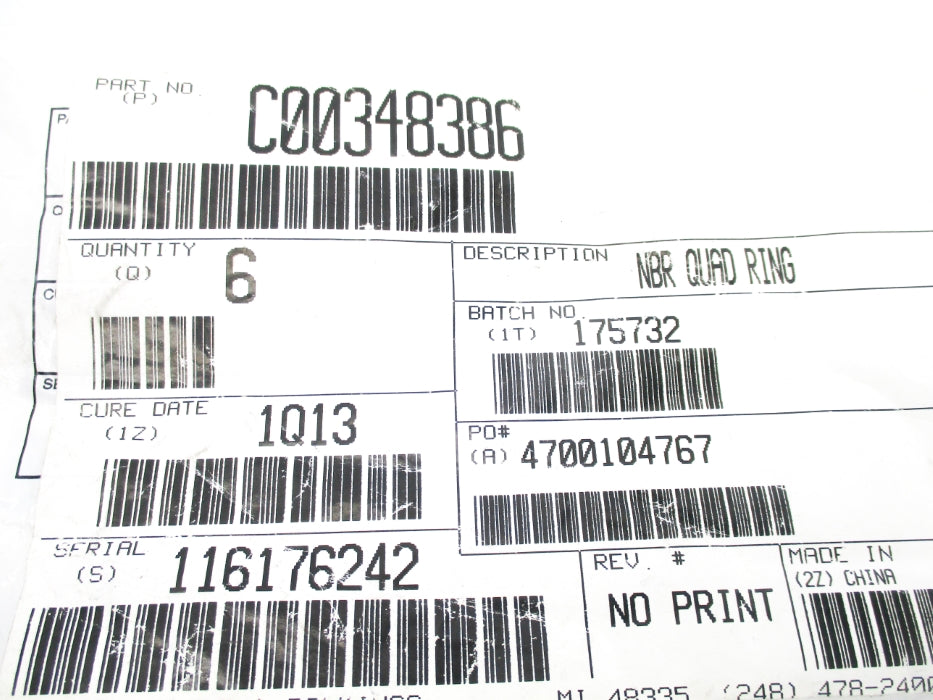 SPARE PART C00348386 (PKG OF 6) NSMP