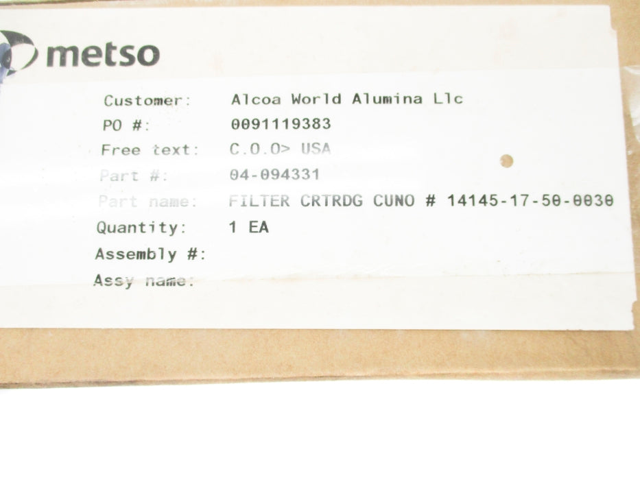 CUNO 14145-17-50-0030 NSFS