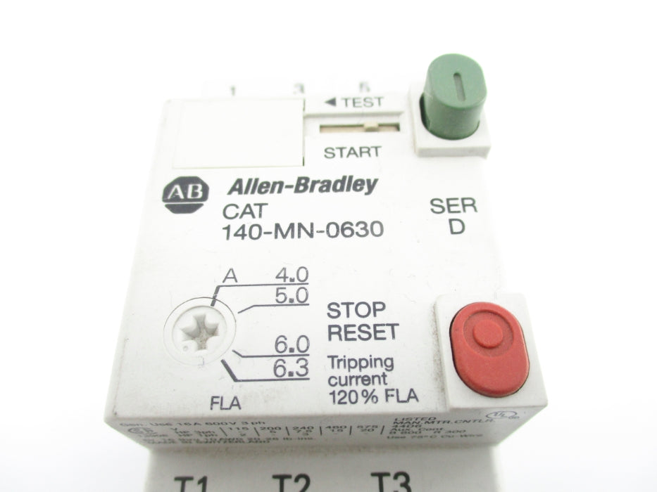 ALLEN BRADLEY 140-MN-0630 SER. D 600V 4.0-6.3A NSNP