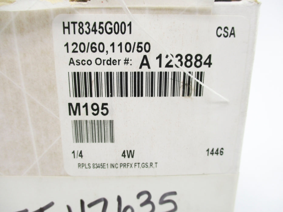 ASCO HT8345G001 110/120V 10-150PSI NSMP