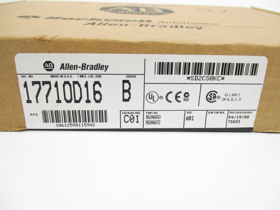 ALLEN BRADLEY 1771-OD16 SER. B DATE: 2000 NSFS