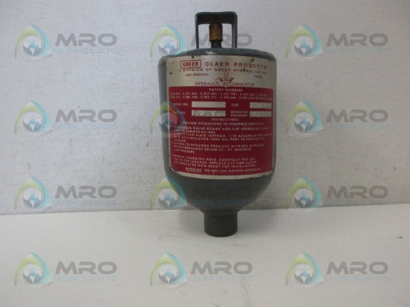GREER OLAER 813059 HYDRAULIC ACCUMULATOR NSNP