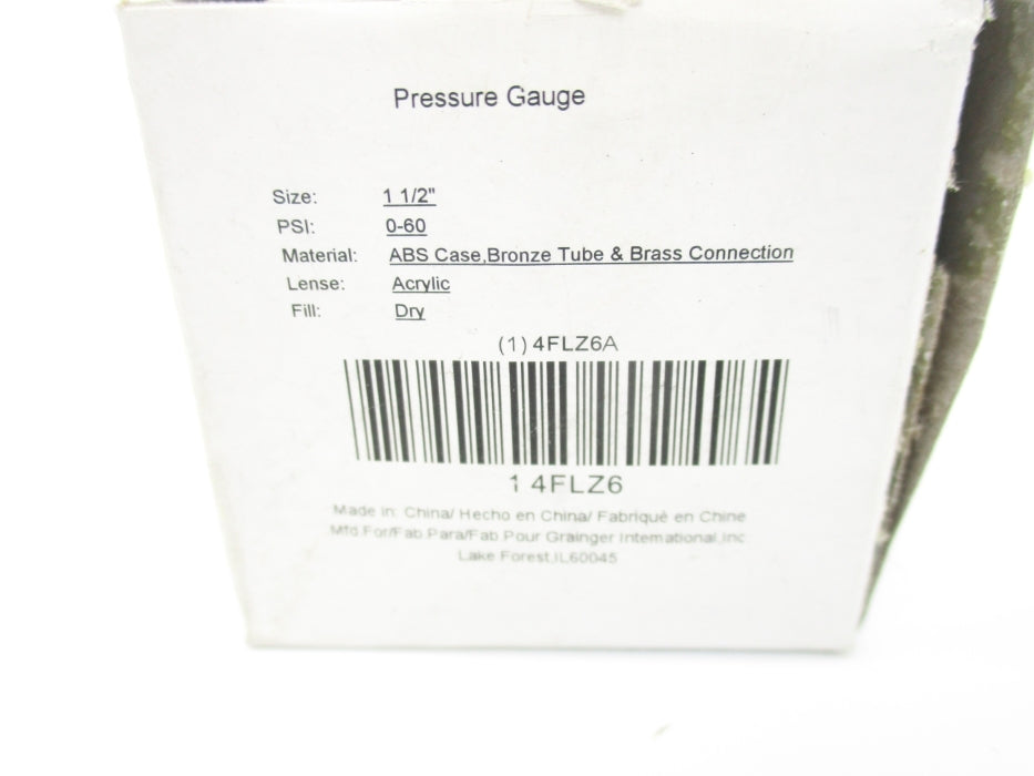GRAINGER 4FLZ6 0-60PSI NSMP