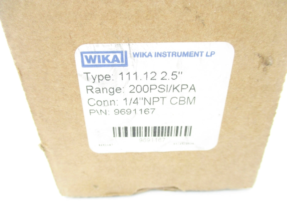 WIKA 9691167 111.122.5" 0-200PSI NSMP