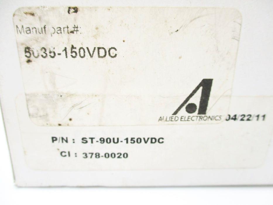 STANARD ELECTRIC WORKS ST-90U-150V 0-150VDC NSMP