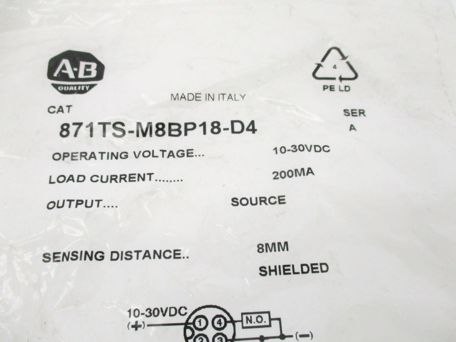 ALLEN BRADLEY 871TS-M8BP18-D4 SER. A 10-30VDC NSMP