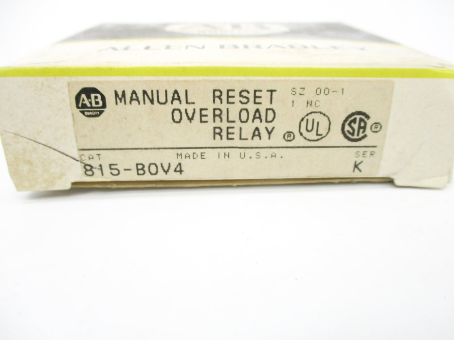 ALLEN BRADLEY 815-BOV4 SER. K 600VAC (BK/YL) NSMP