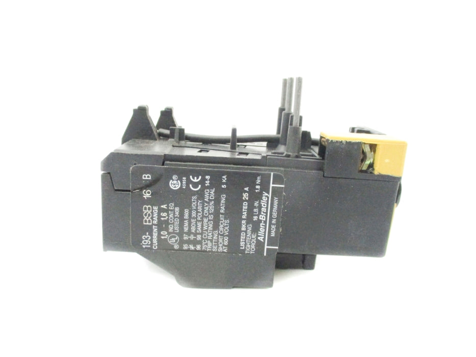 INDUSTRIAL SPARE PART 193-BSB16 SER. B 600V 1.0-1.6A (BK/YL) NSMP